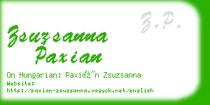 zsuzsanna paxian business card